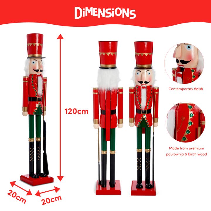 The Twiddlers – wholesale Holiday nutcracker – Giant Christmas Nutcracker Soldier Decoration, 120cm/4ft