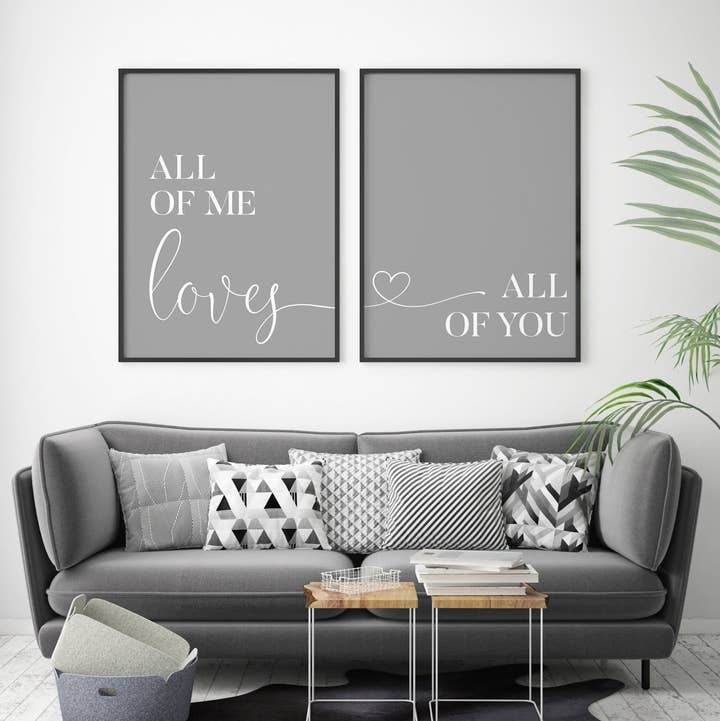 All Of Me Loves All Of You Set II Prints for wholesale by D'LUXE PRINTS
