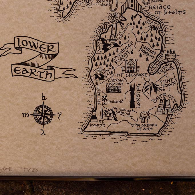 Home Squirrel - Wholesale Map - Lord of the Rings / The Hobbit Middle Earth Map of Michigan5
