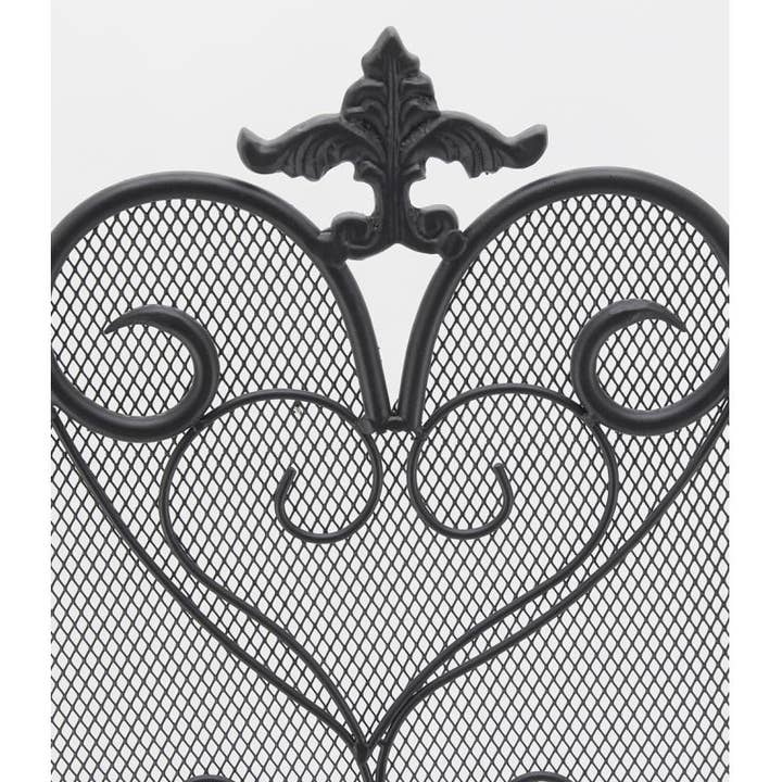Aubry Gaspard - Wholesale Fireplace Screen - Black Wrought Iron Firewall2