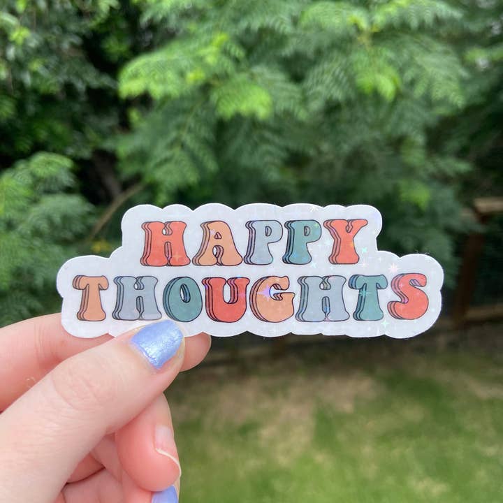 Simply Artsy - Wholesale Sticker - "Happy Thoughts" - Holographic Sticker
