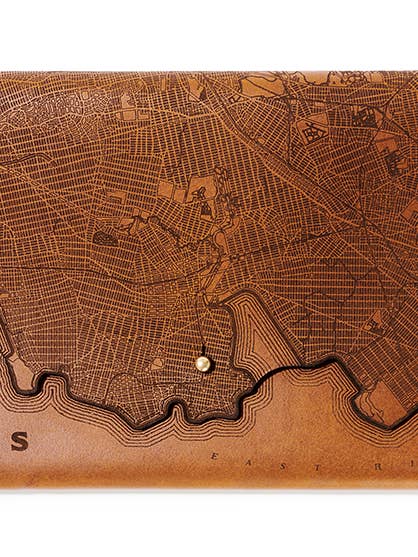 Queens Map Clutch for wholesale by Tactile Craftworks