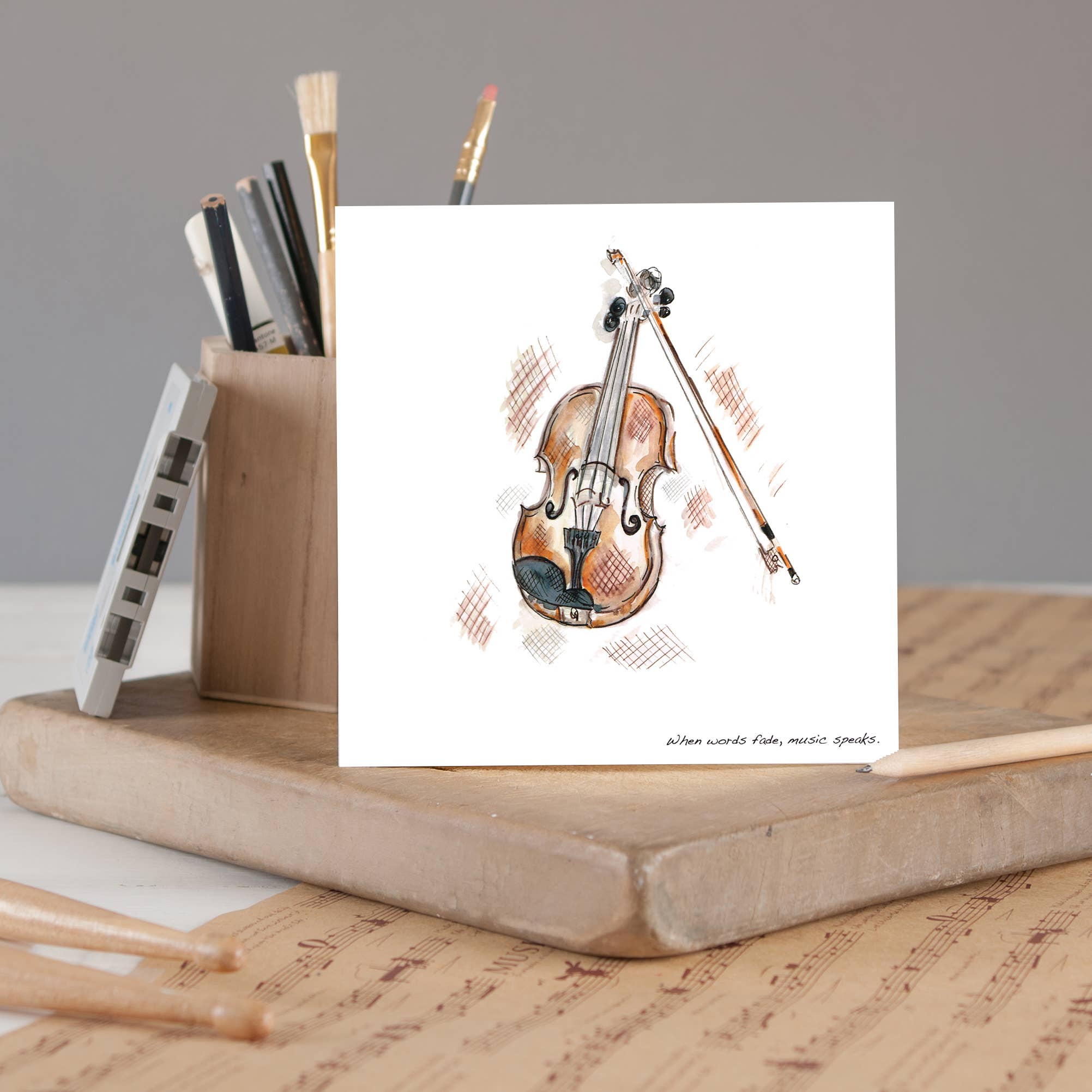 Claire Louise - Wholesale Everyday Greeting Card - Violin Greetings Cards0