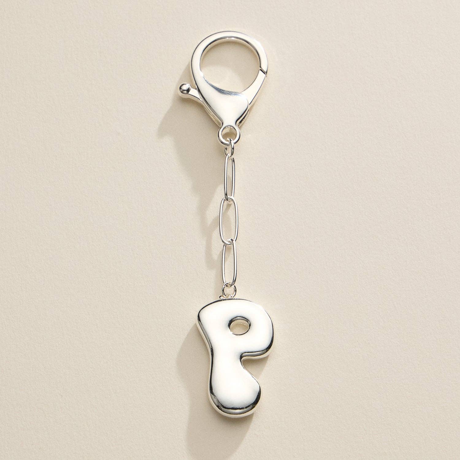 Lilla Haven - Wholesale Keychain - Women's - Bubble Letter Initial Keychain – Gold and Silver Tone Personalized Charm9
