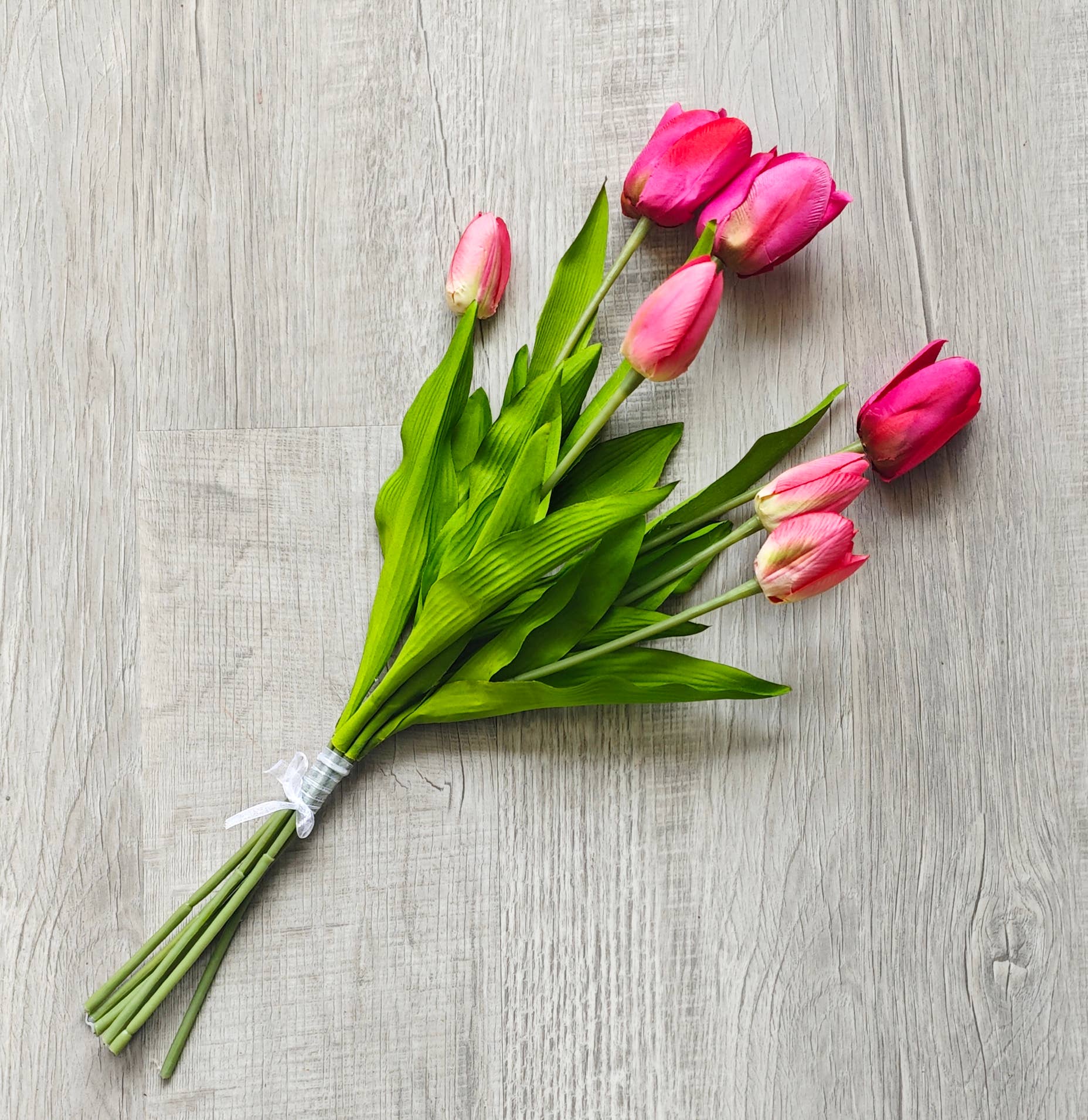 ES Essentials - Wholesale Artificial Flowers - Tulip Bundle X7 21" Hot Pink0