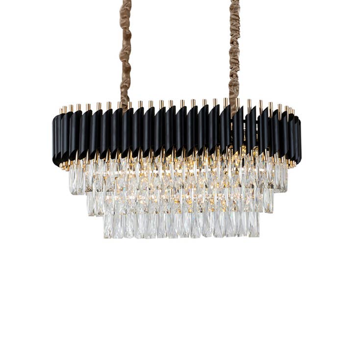 Ledsone - Wholesale Chandelier/Hanging Light - Black and Gold Hanging Crystal Chandeliers Light Fixture ~480329