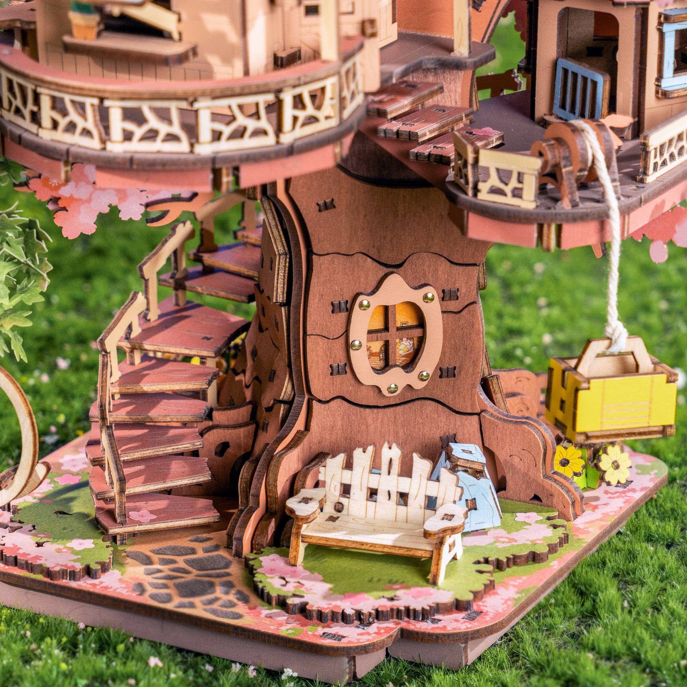 Hands Craft - Wholesale Puzzle - Kids - DIY Wooden Puzzle: Sakura Tree House5