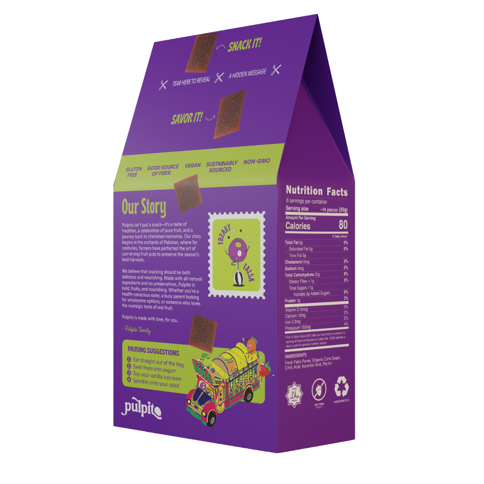 Pulpito Fruit Bites - Wholesale Fruit Snacks - Freaky Falsa (Sherbert Berry) Natural Fruit Snacks 1