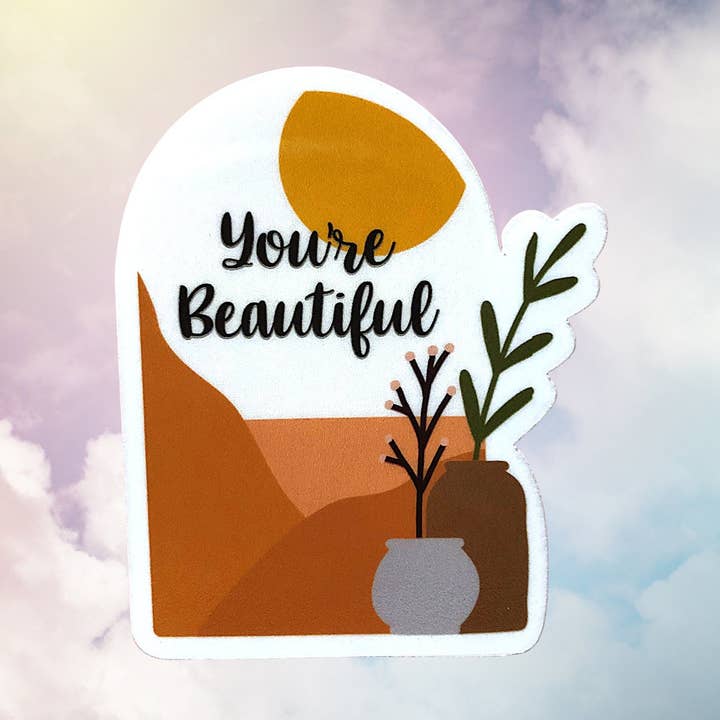 Sticker Tu es belle pour la vente par The Cornflower