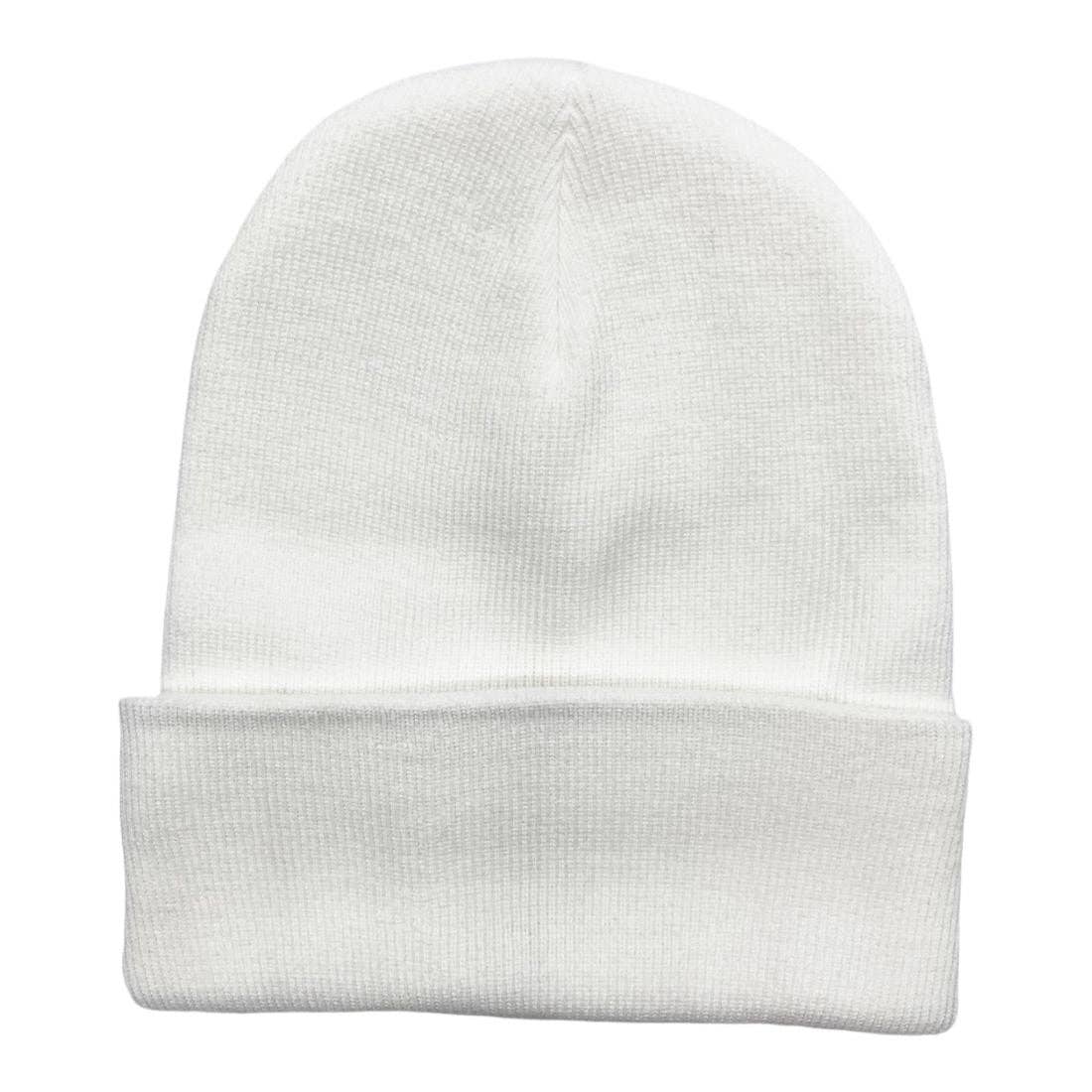 The Park Wholesale - Vente Bonnet – unisexe - Bonnets et bonnets de luge à revers en tricot doux, en vrac, multicolore, uni, blanc, vente en gros106