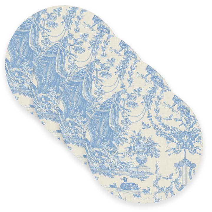 Marye-Kelley – wholesale Placemat – Blue Toile Linen Placemats