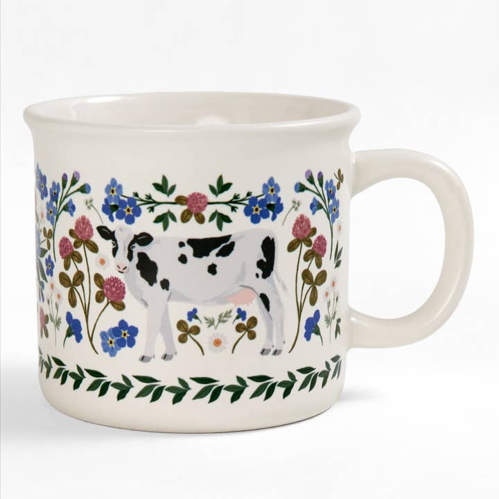 Paper Farm Press - Wholesale Coffee Mug - Milk Cows Folk Floral Mug1