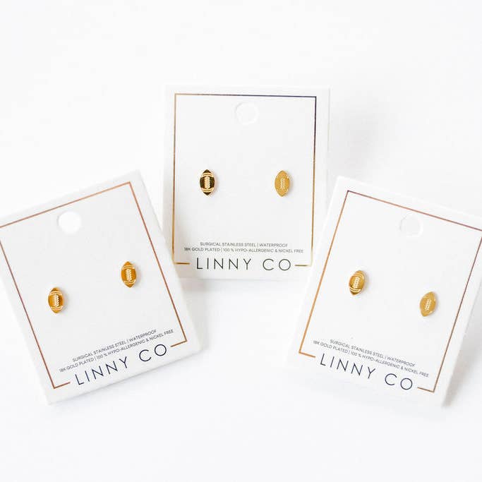 LINNY CO - Wholesale Stud/Post Earrings - Screwback Stud Earrings - Football18