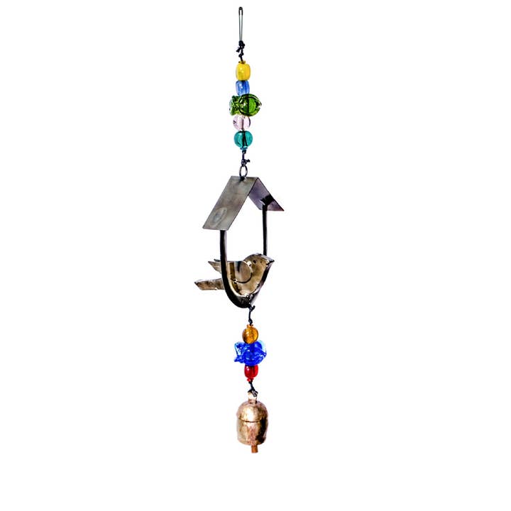 Moksha Imports - Wholesale Wind Chime - A Bird'S Swing/Beads & Bell wind chime