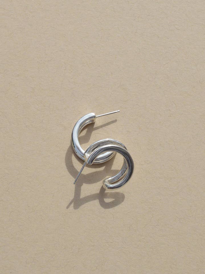 Tiny Gemini Earrings in Silver for wholesale by Tiro Tiro Jewelry