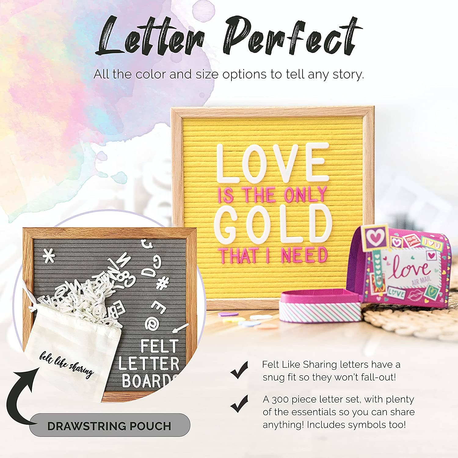 Felt Like Sharing - Wholesale Sign - Gray Felt Letter Board - 10x10 Inches7