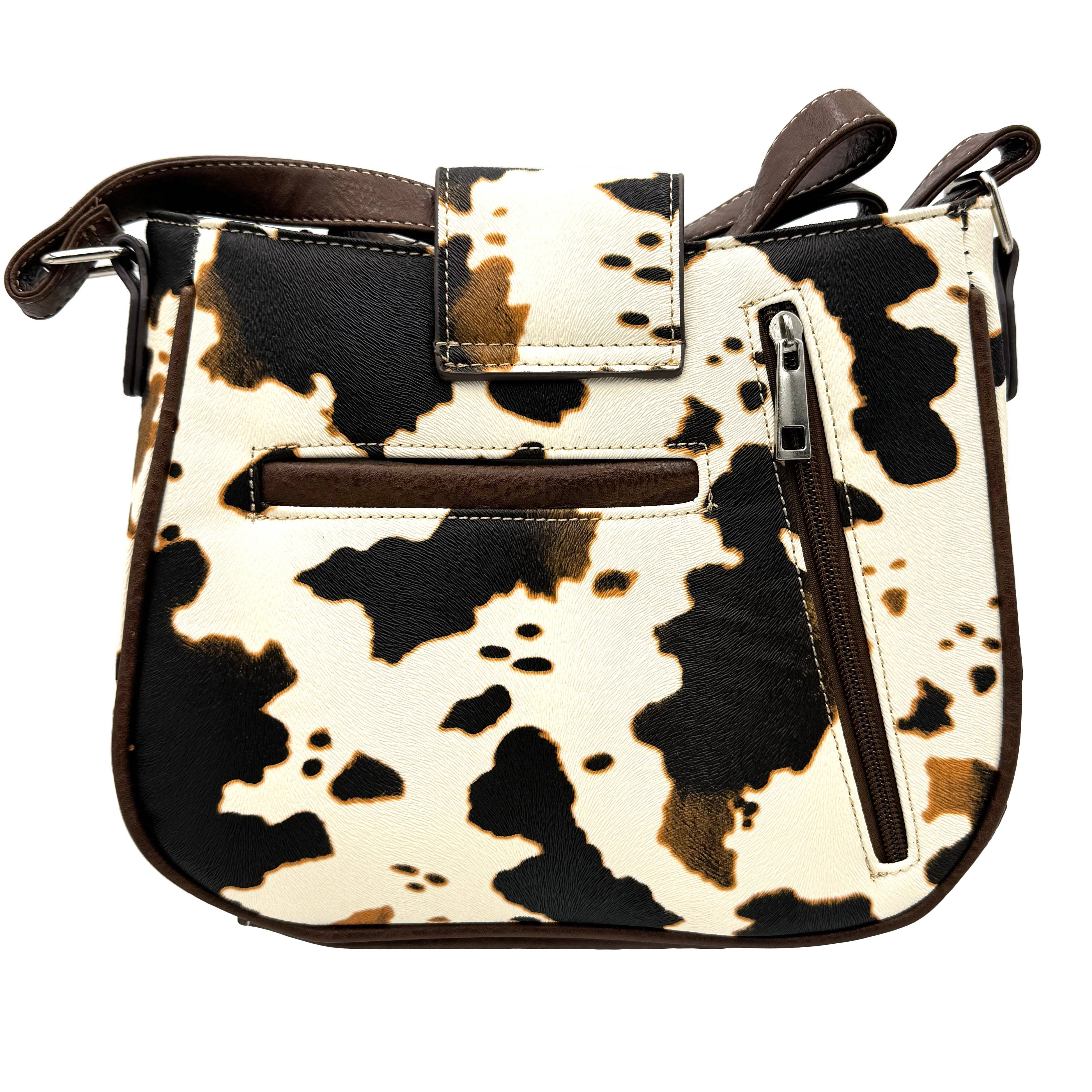 Lunar Deer - Wholesale Crossbody Bag - Women's - Crown Buckle Cow Print Floral Western Crossbody Bucket Bag1