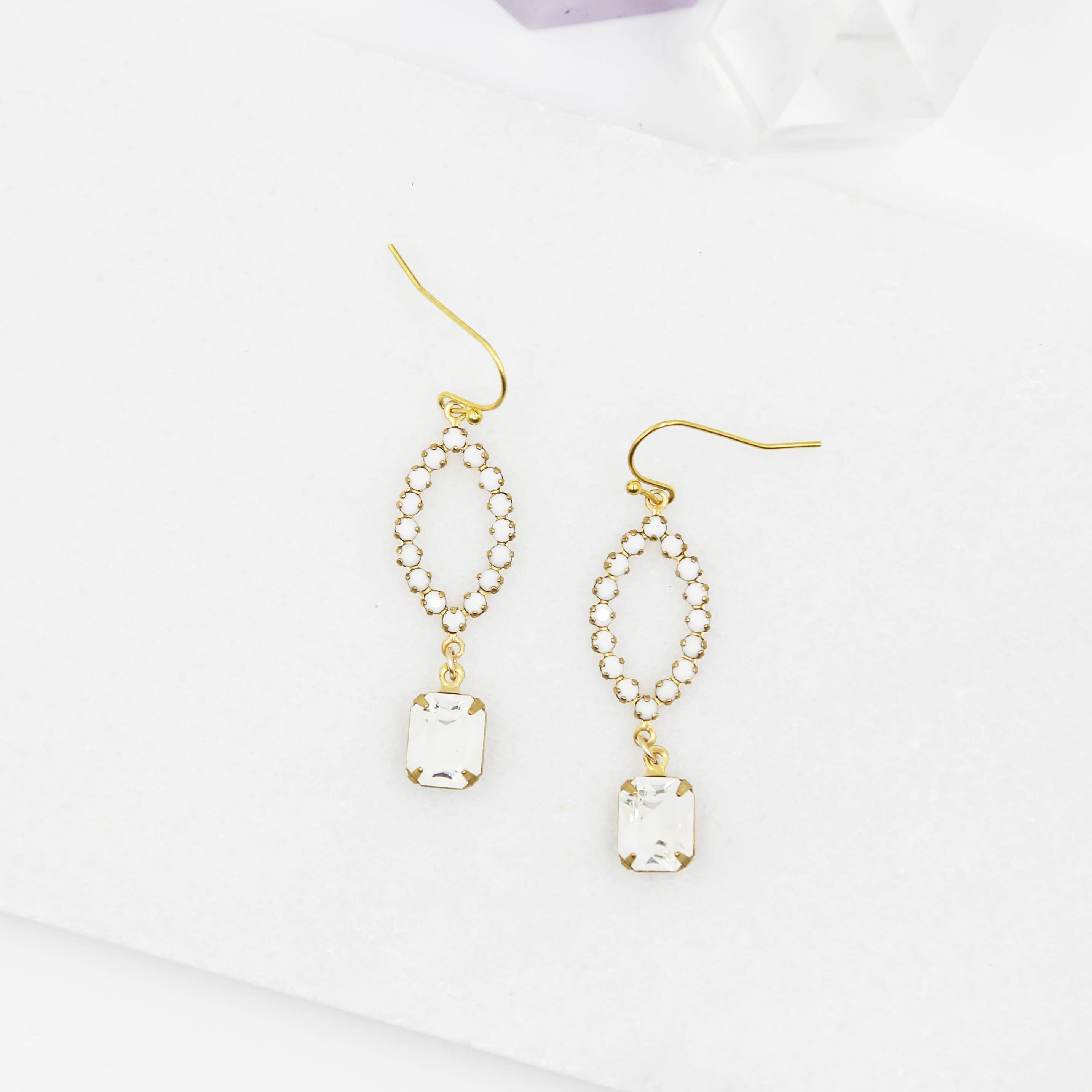 Acute Designs - Wholesale Dangle Earrings - Delicate White Swarovski Cluster Earrings6