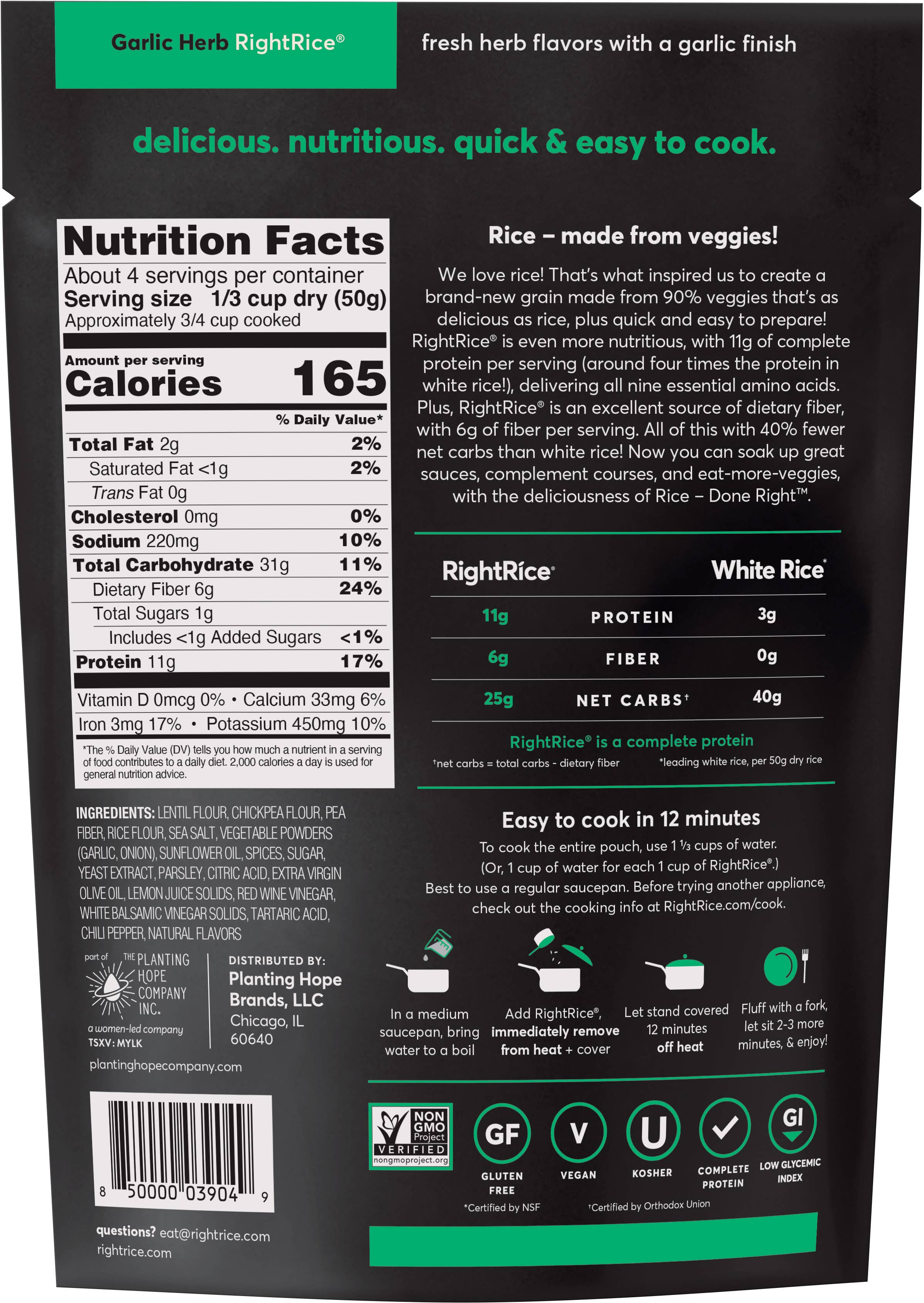 RightRice - Wholesale Rice - Garlic Herb RightRice 7oz1