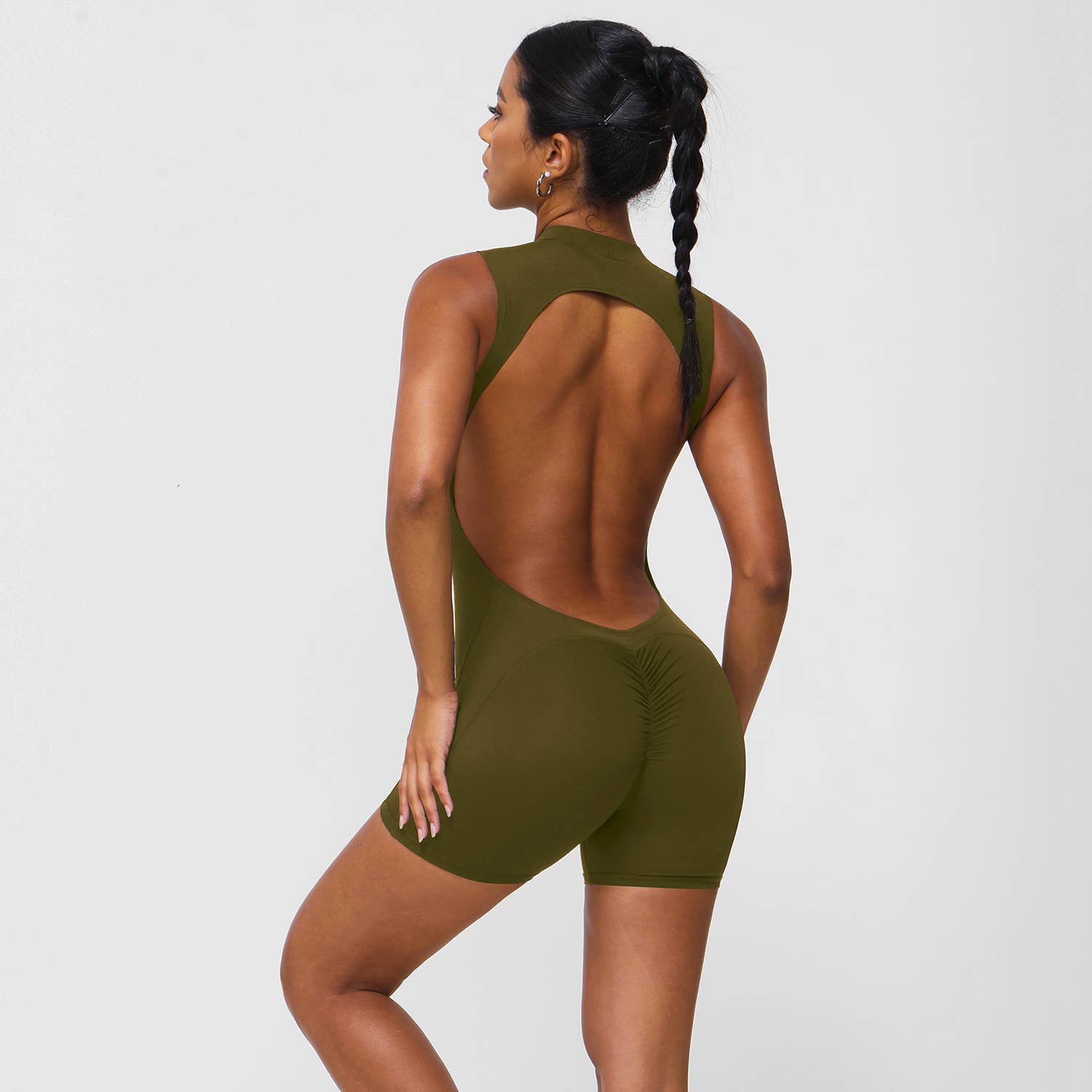 Sodalemon - Vendita all'ingrosso Tuta attillata - Donna - Tuta sportiva da donna senza schienale con shorts e sostegno elevato12