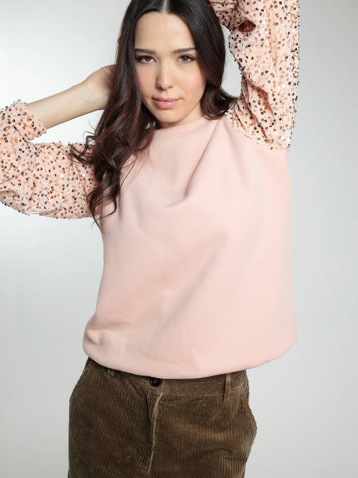 CLIFTON-PULLOVER IN ROSA für den Großhandel von NOOKI DESIGN LTD