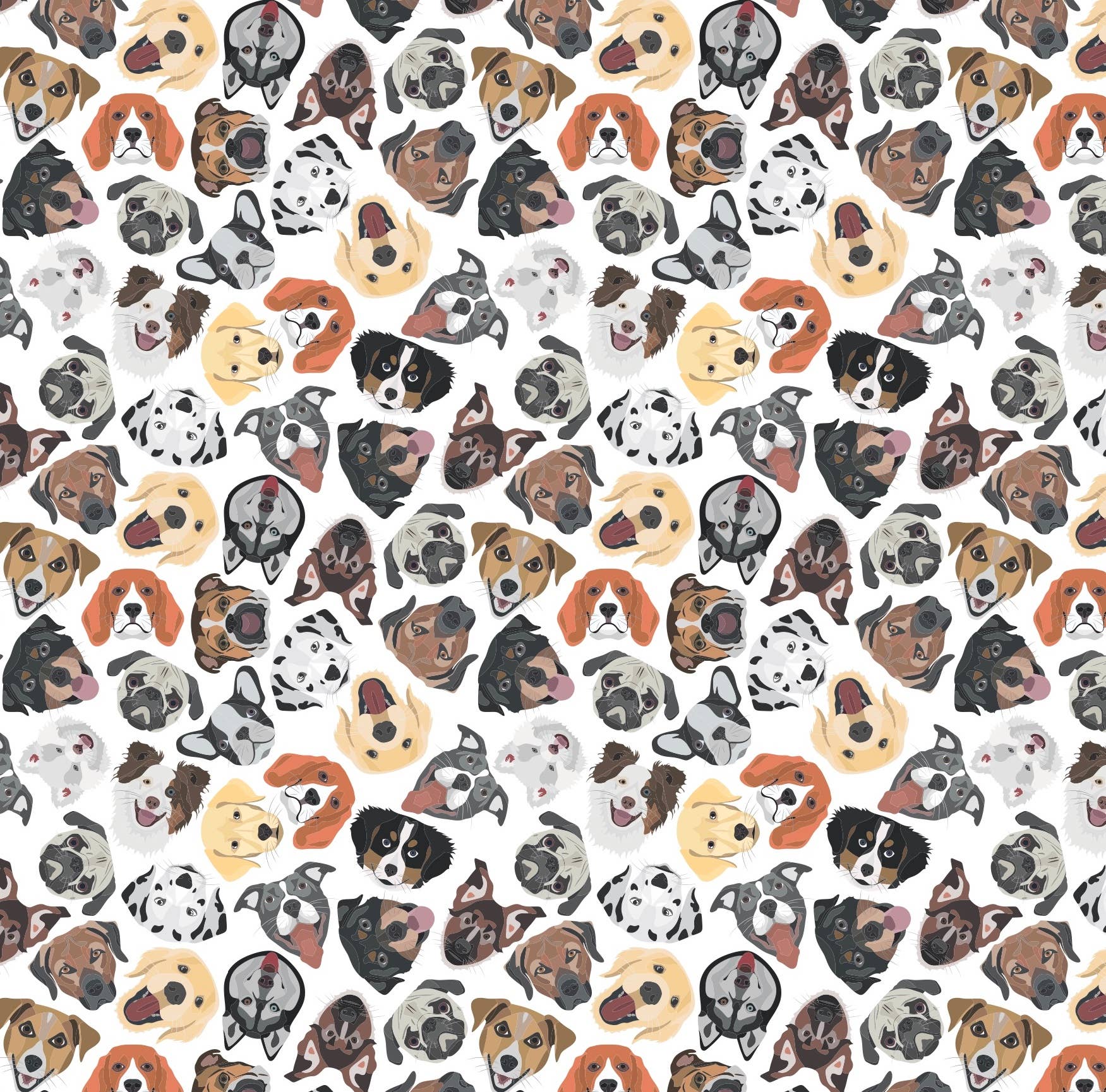 Stesha Party - Wholesale Flat Wrap - Various Dog Breeds Gift Wrapping Paper2