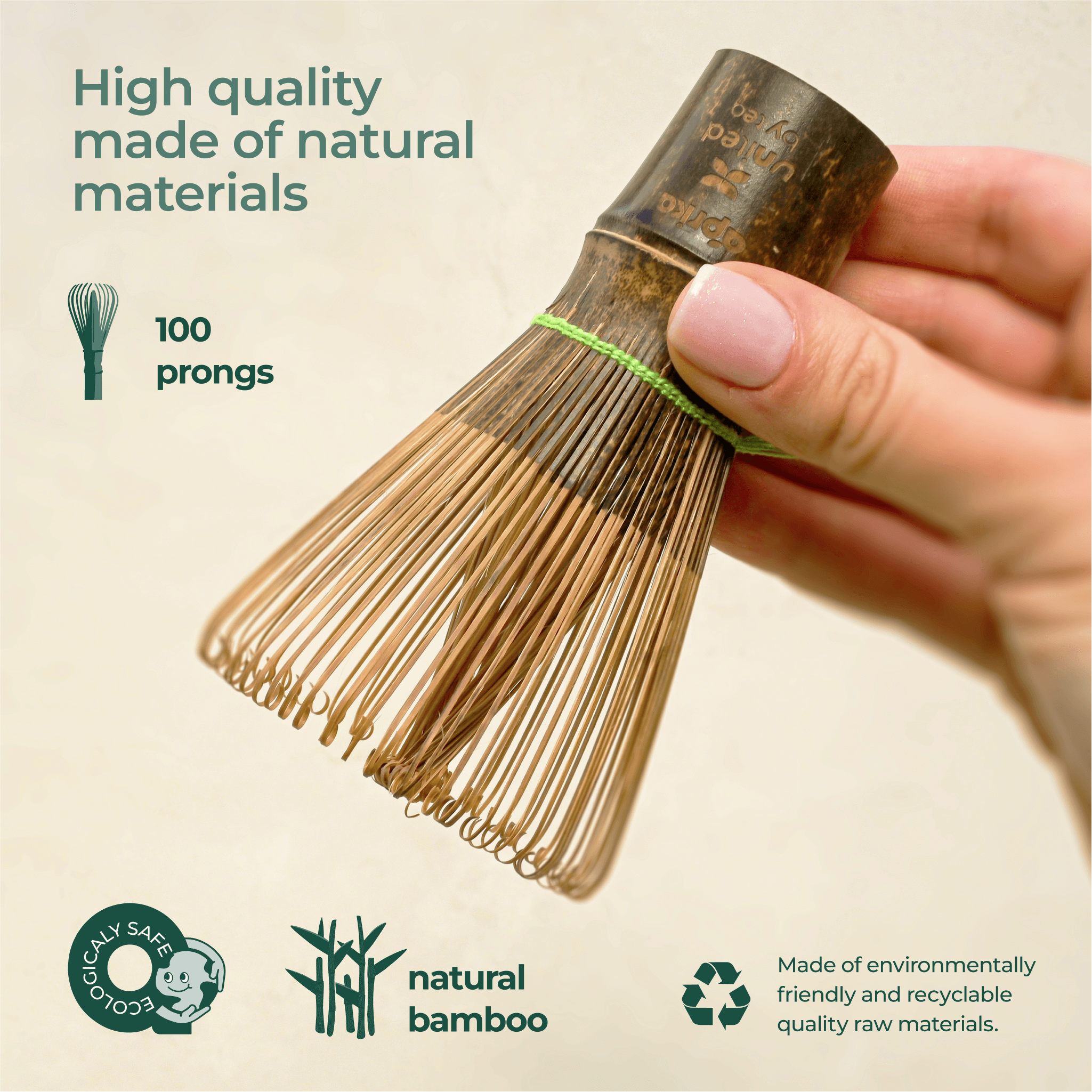 Aprikalife – Großhandel Schneebesen – Aprikalife Deluxe Matcha Bambusbesen mit 100 Zinken7