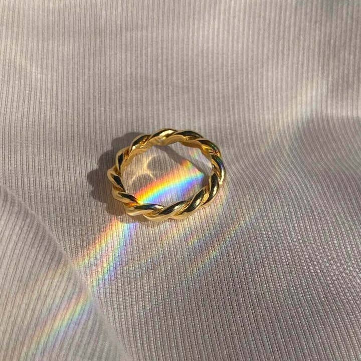 Matthew Calvin – wholesale Band/Stackad Ring – Flätad Ring - Guld