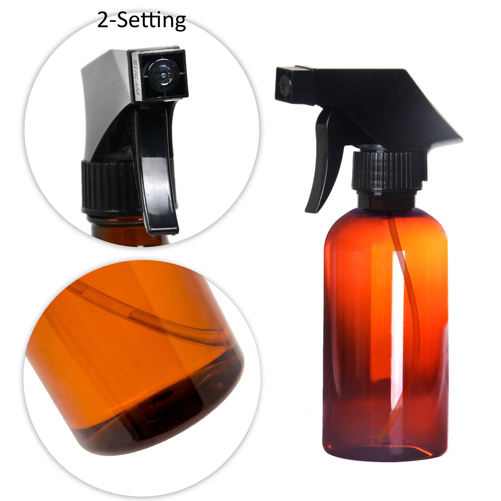 Youngever - Wholesale Spray Bottle - Youngever 6 Pack 8OZ Empty Plastic Spray Bottles - Amber2