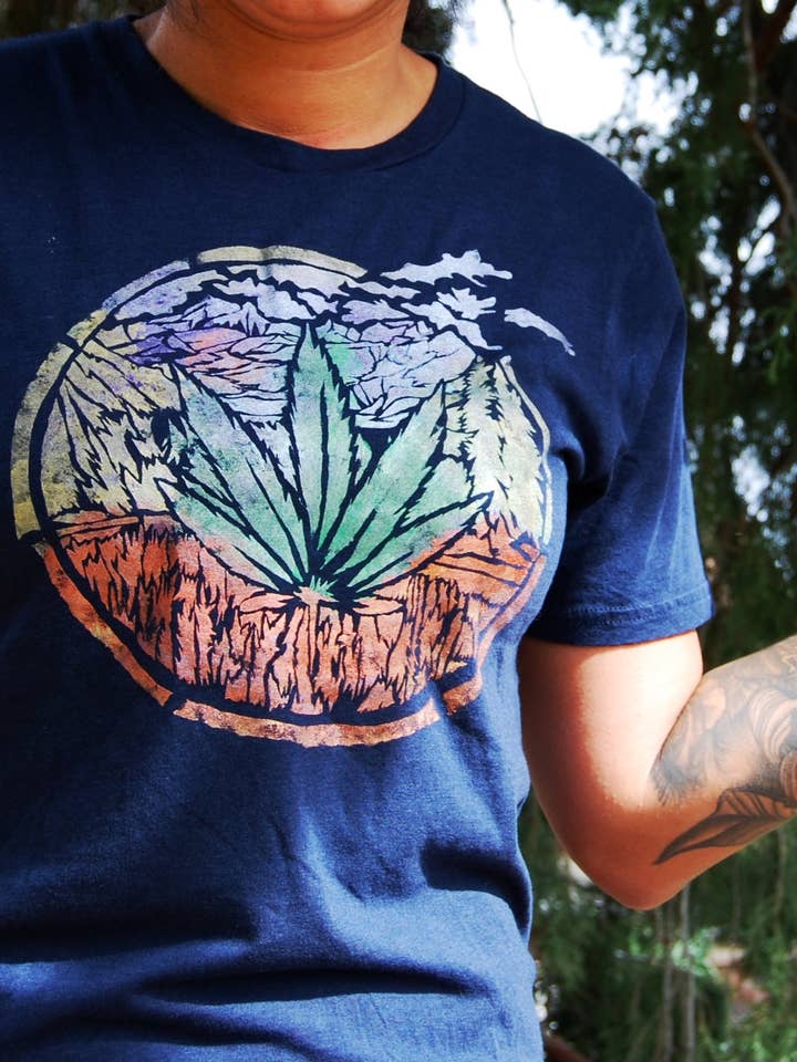 Four20 Hand Painted Bamboo Tee for wholesale by Third Wolf Designs