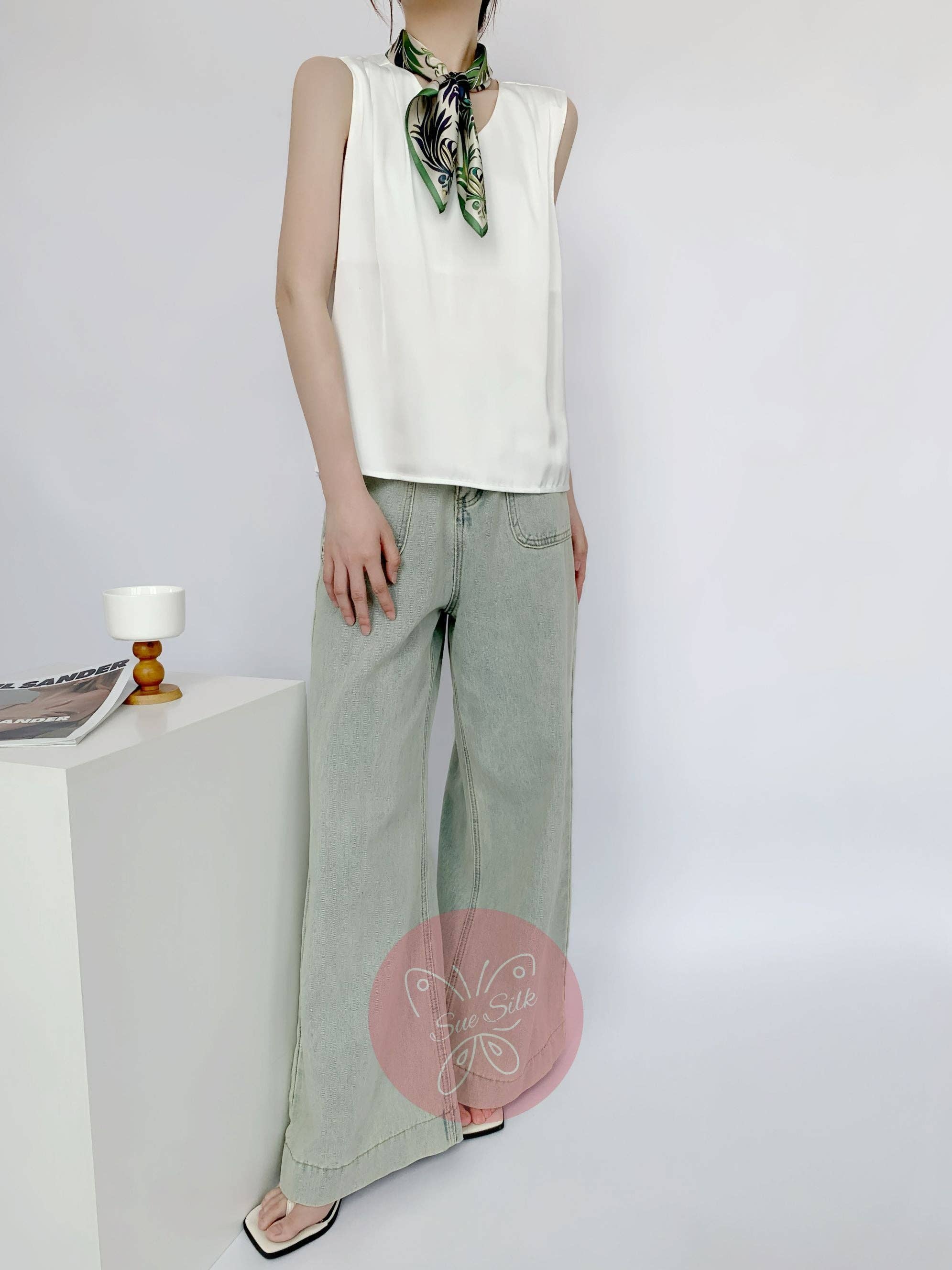 SueSilkHK - Wholesale Scarf - Women's - Paisley Style Large Fern Pattern Silk Scarf - Designer Original - Customizable Fabric and Size - Women's Scarf - Gift for Her6