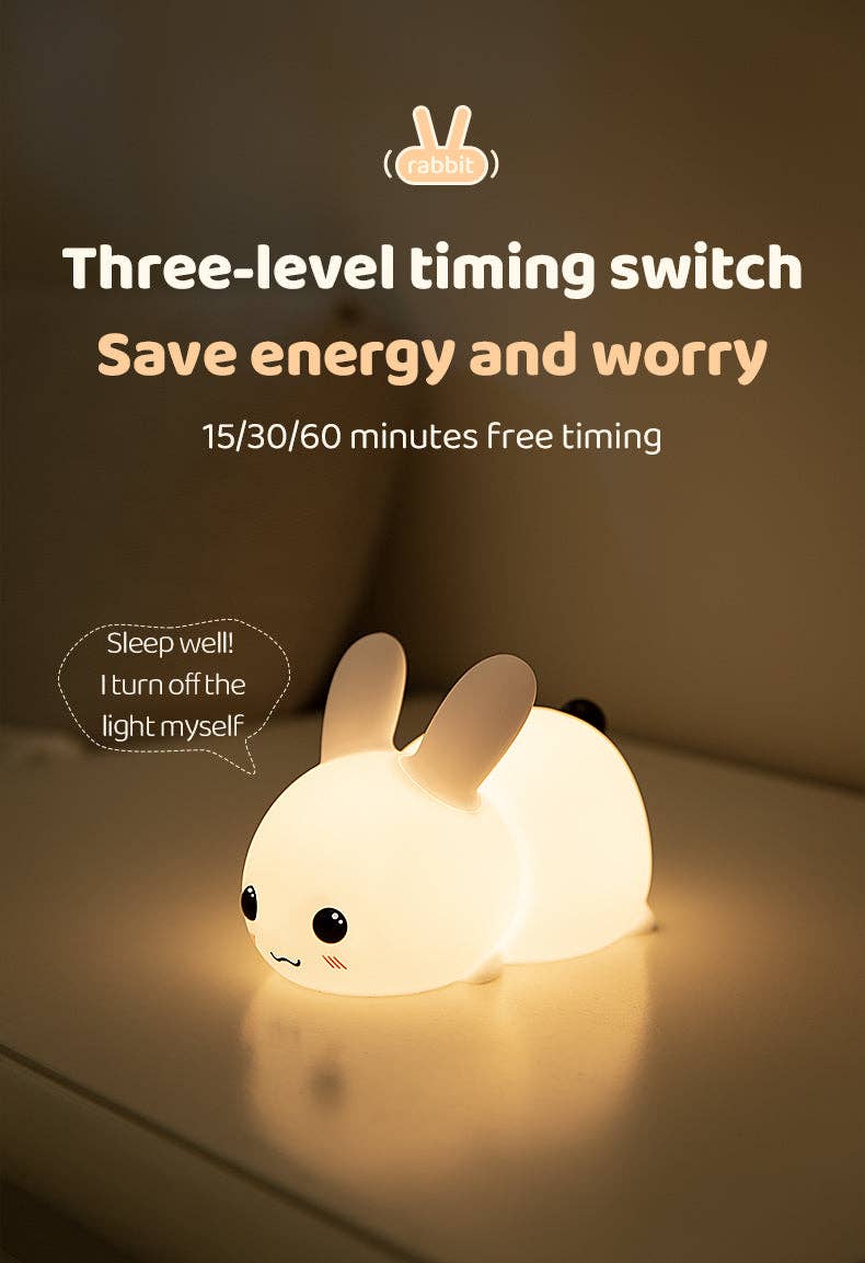 VIGOR – wholesale Night light – Child & baby – Perfect Gift Jade bunny Sleeping lamp light up silicone anim14