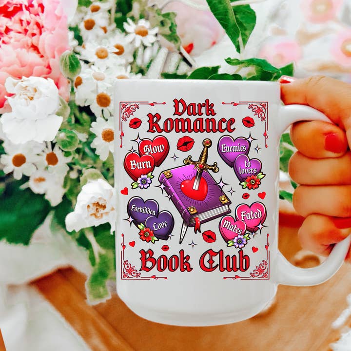 Dark Romance Book Club Mug for wholesale by Ace the Pitmatian Co
