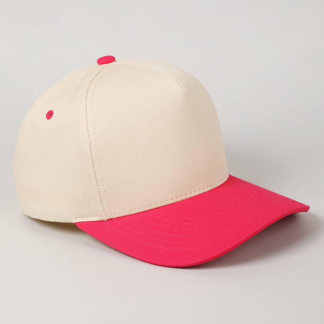 Fashion City – Engroshandel Baseballkasket - Til børn – Børns ensfarvede tofarvede baseballkasket i lærredsbomuld22