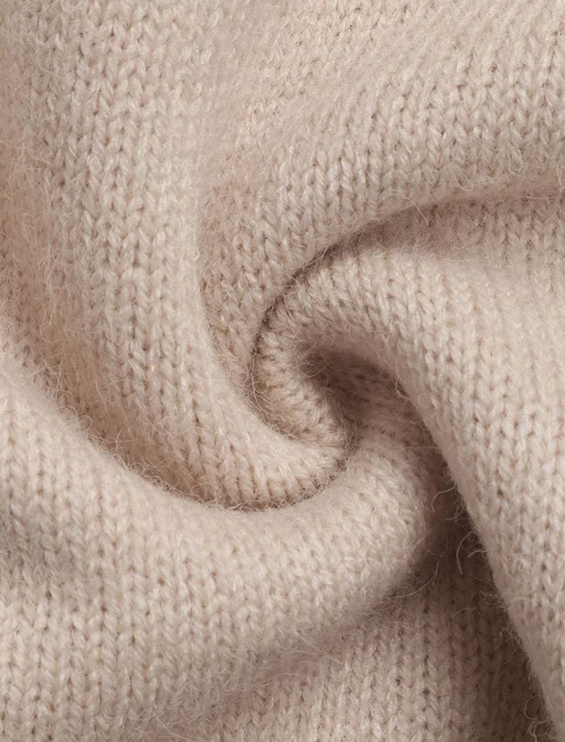 KHAKI V-ringad stickad tröja med spetskant för wholesale på Faire5