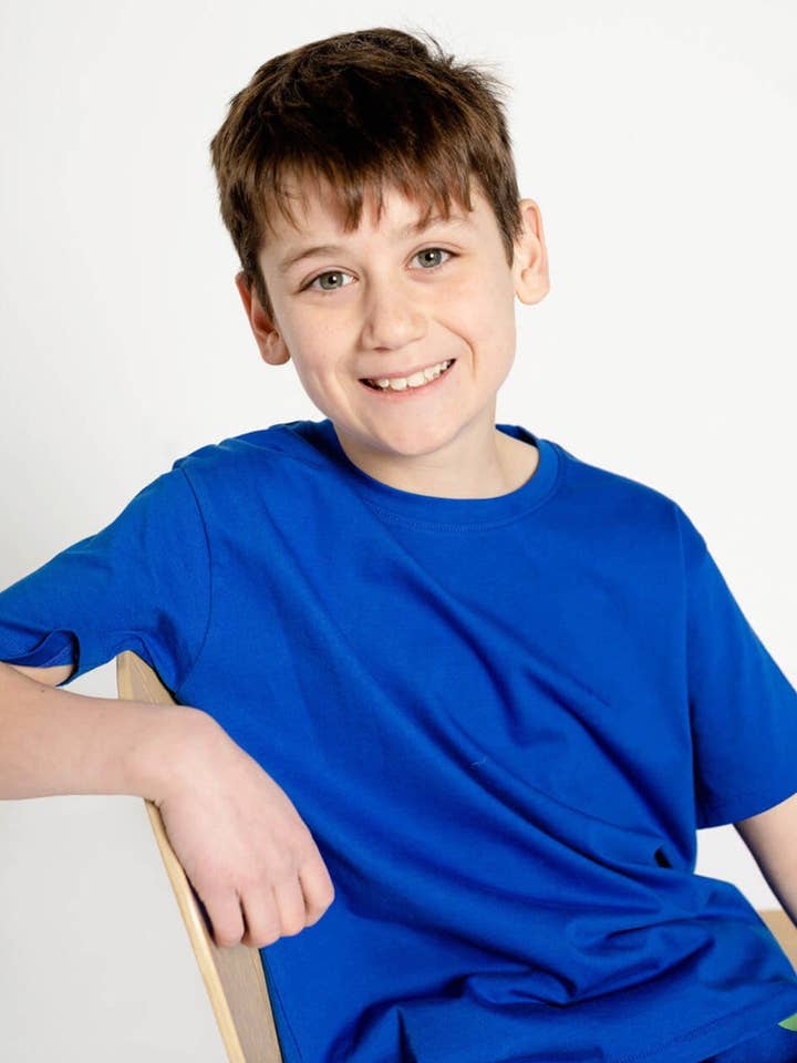 T-shirt en coton biologique pour enfant - Bleu pour la vente par Crann Organic