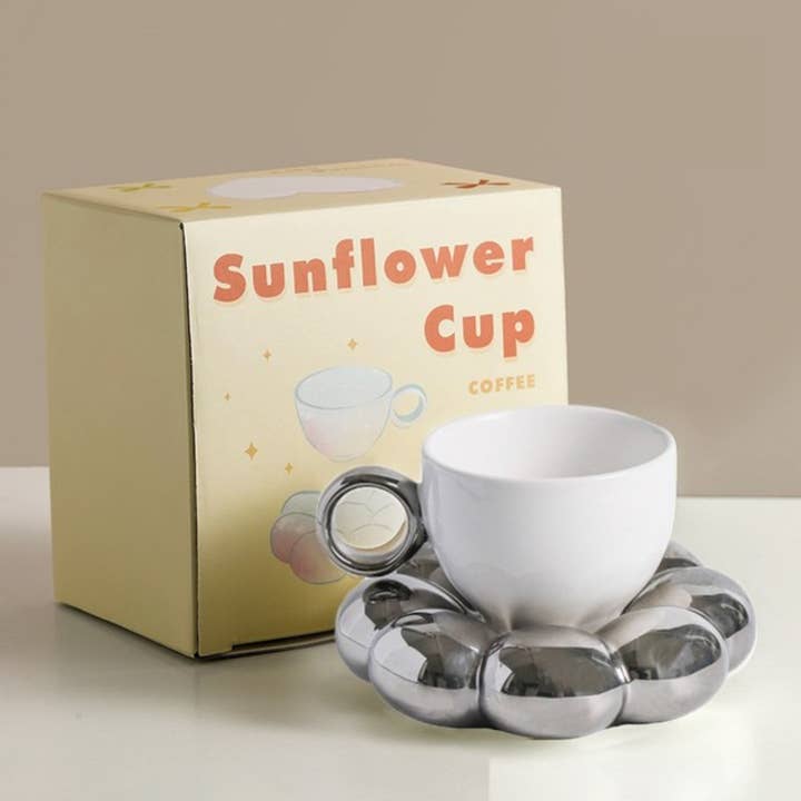 Homerely - Wholesale Coffee Mug - 200ml Ceramic Coffee Mug with Cloud Decorative Plate