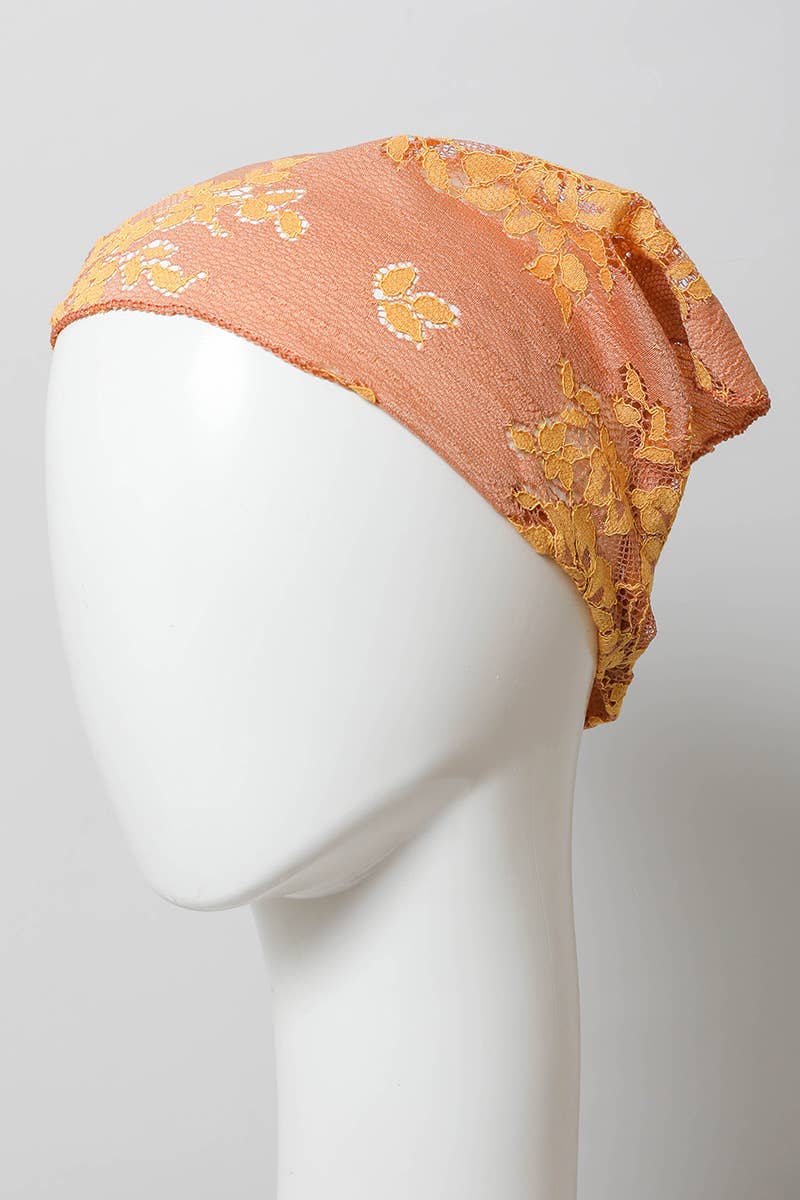 Leto Accessories - Wholesale Head Scarf - Women's - Chic Boho Lace Headscarf with Vintage Floral Patterns 💐1