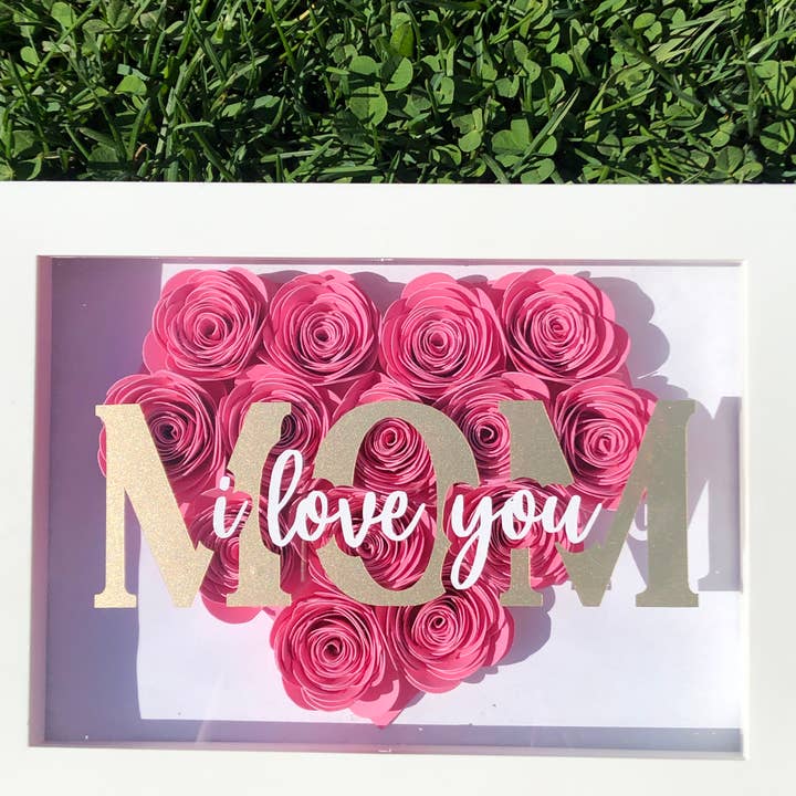 Solid Heart Paper Flower Box Mother's Day Lifetime Gift for wholesale by Jadore