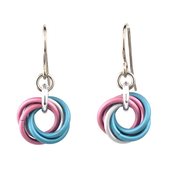 Transgender Pride - Mini Knot Earring for wholesale by Rebeca Mojica Jewelry