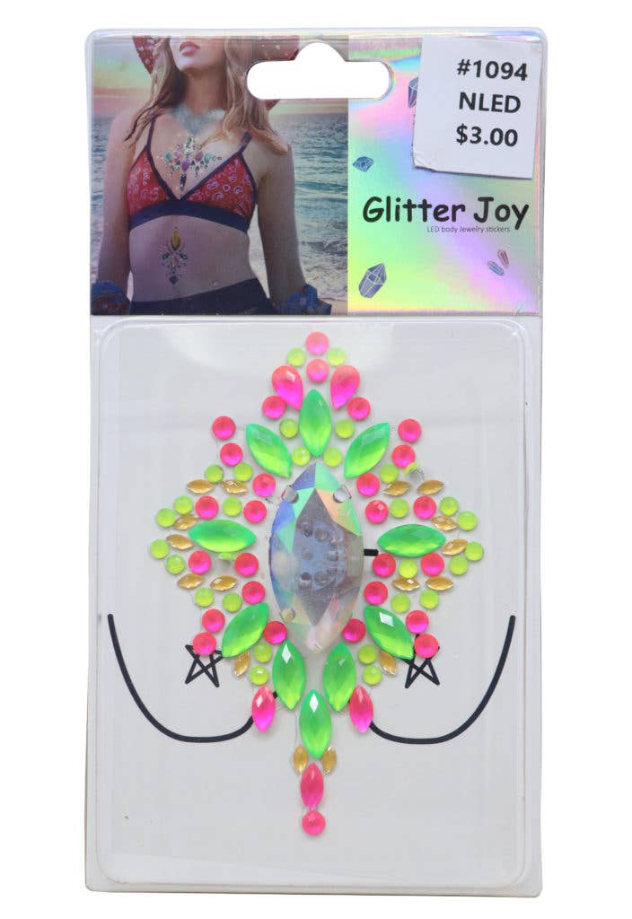 Western Fashion - Wholesale Body Glitter/Shimmer - 1094 - Face, Body Jewels, Pasties - Neon LED1