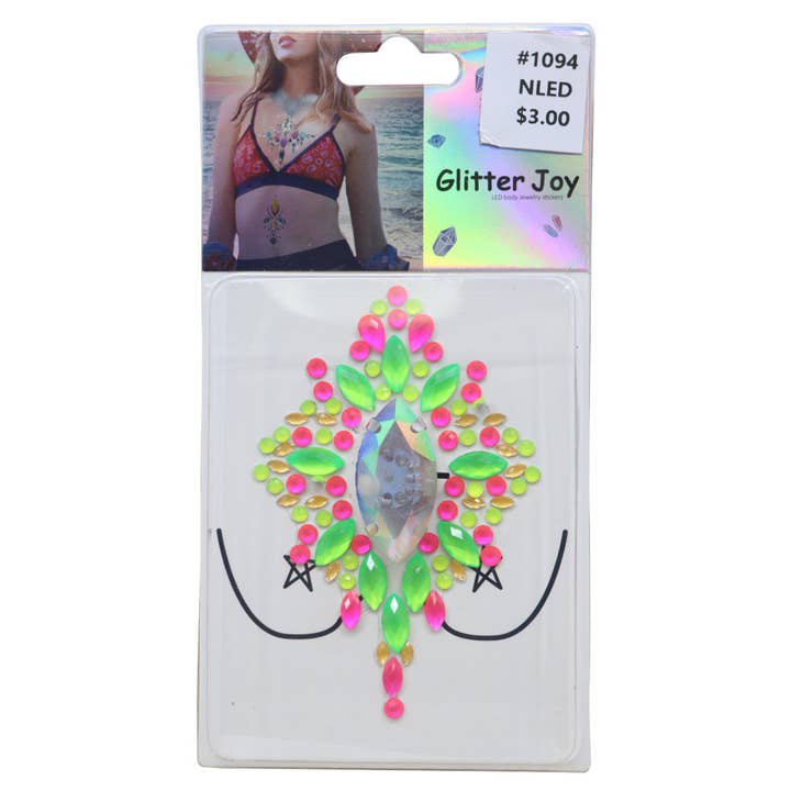 Western Fashion - Wholesale Body Glitter/Shimmer - 1094 - Face, Body Jewels, Pasties - Neon LED1