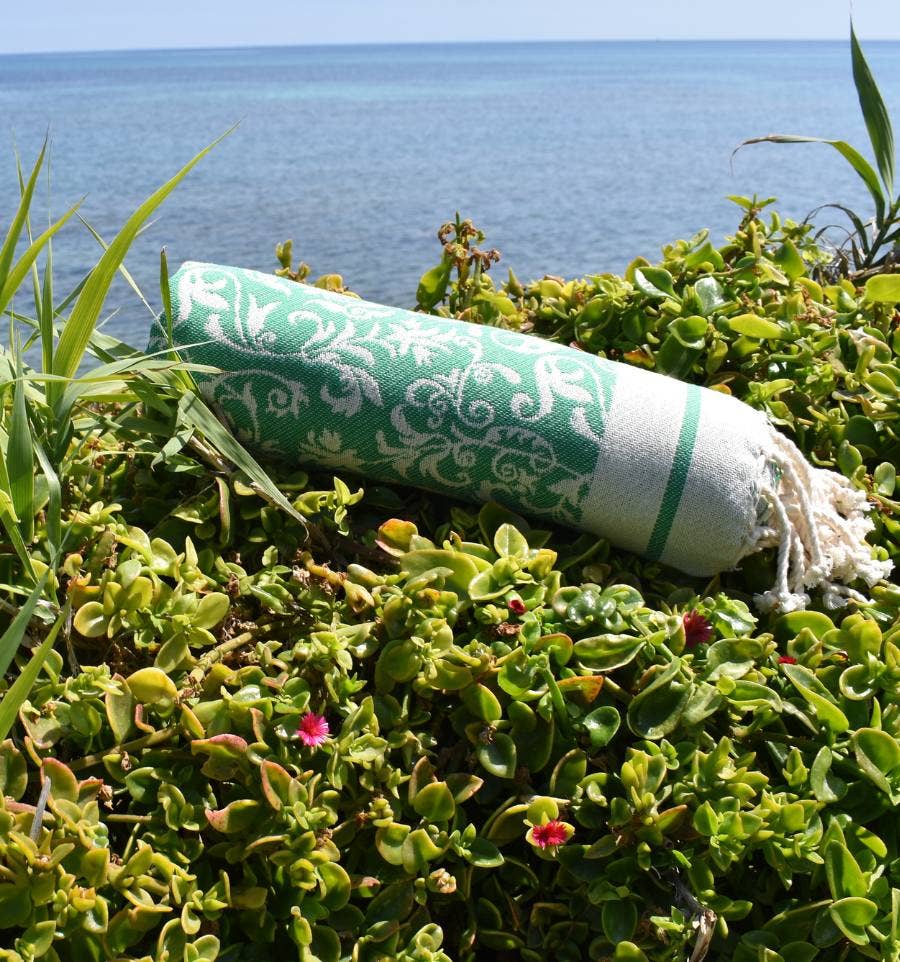 Fouta Tunisia – wholesale Strandhandduk – Fouta Versailles med tidlösa blommönster10