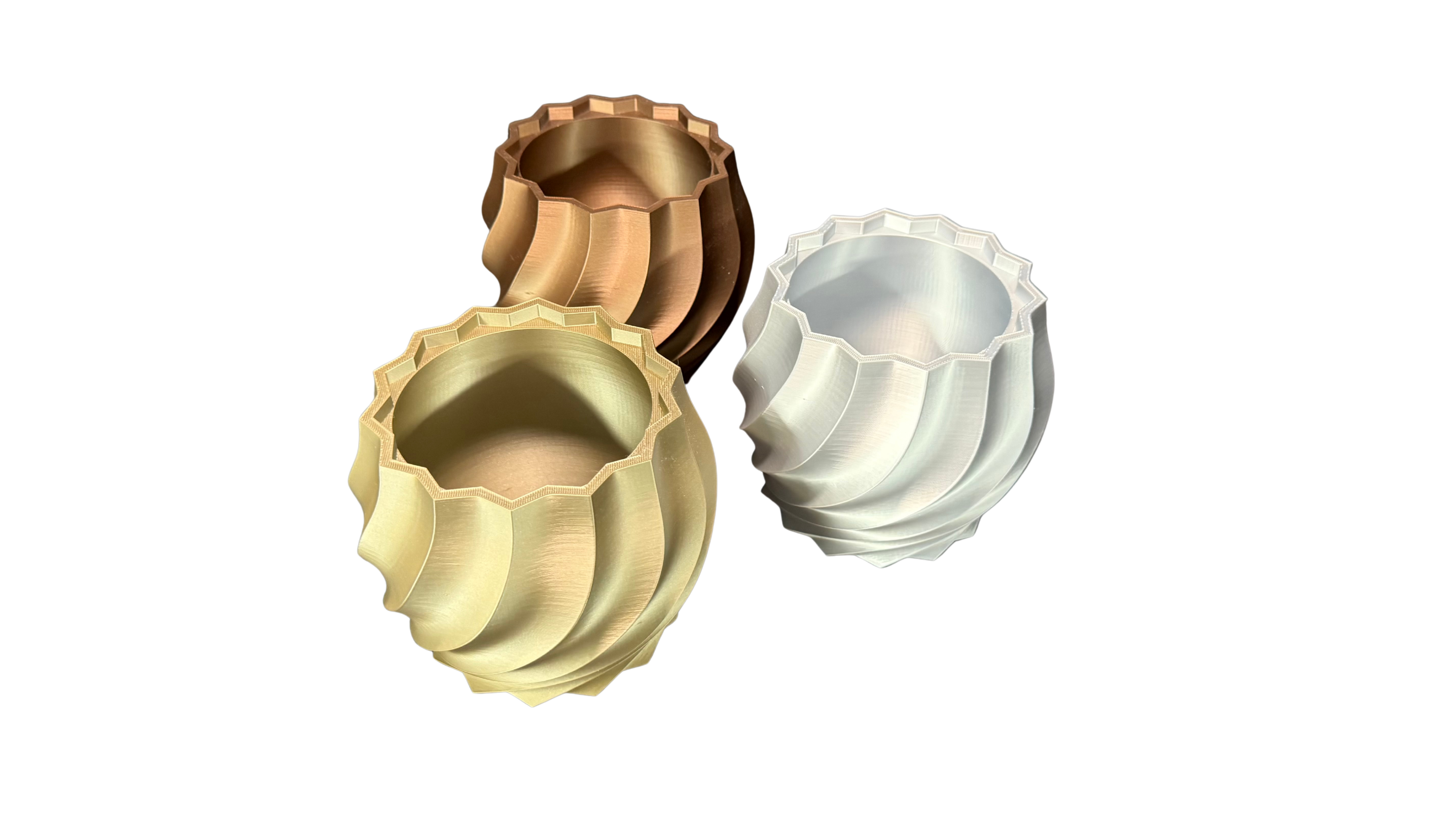 <3 Studio - Wholesale Plant Pot - Twist of Faith Planter – 3D Printed Eco-Friendly Pot3