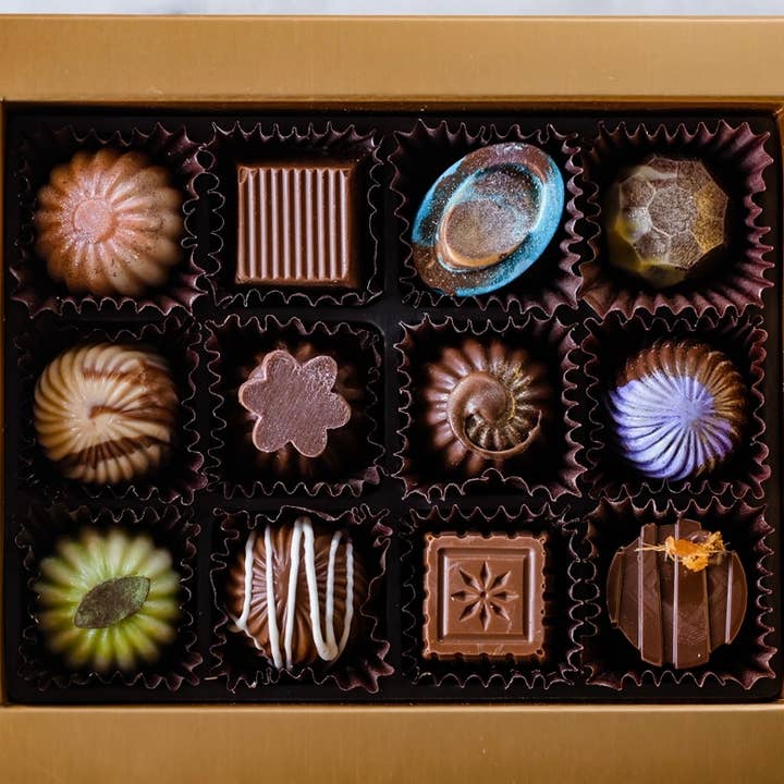 12pc Artisan Chocolate Collection – Handcrafted Gourmet Choc for wholesale by CORRY’S ARTISAN CHOCOLATES