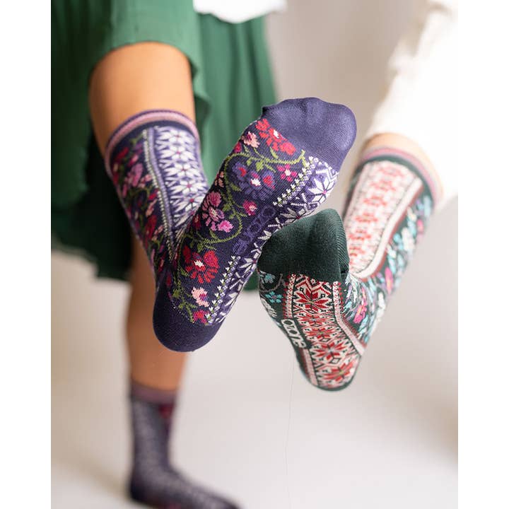 Scandinavian Specialties - Vente Chaussettes – femme - Chaussettes ras du cou Ozone à rubans floraux pour femmes3