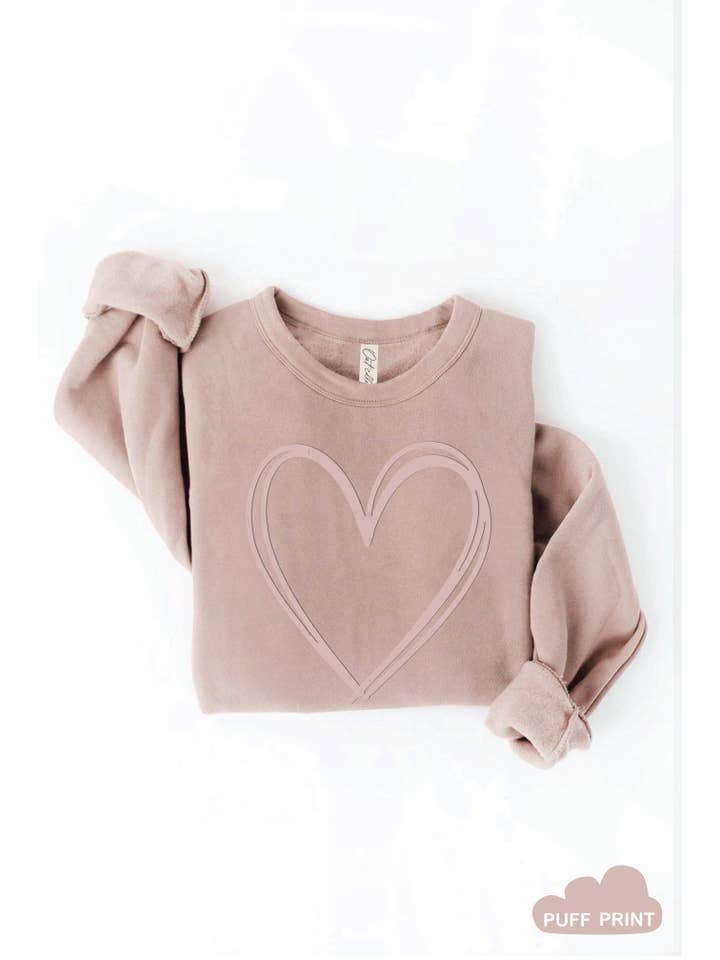 OAT COLLECTIVE - Wholesale Graphic Sweatshirt - Women's - HEART PUFF Graphic Sweatshirt11