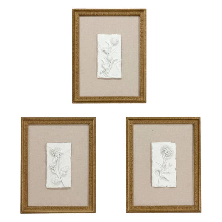 WA120 Botanical Wall Art - (Set of 3) 10.5" x 1.25" x 13.25" PK 2 for wholesale by Myrians Home Decor