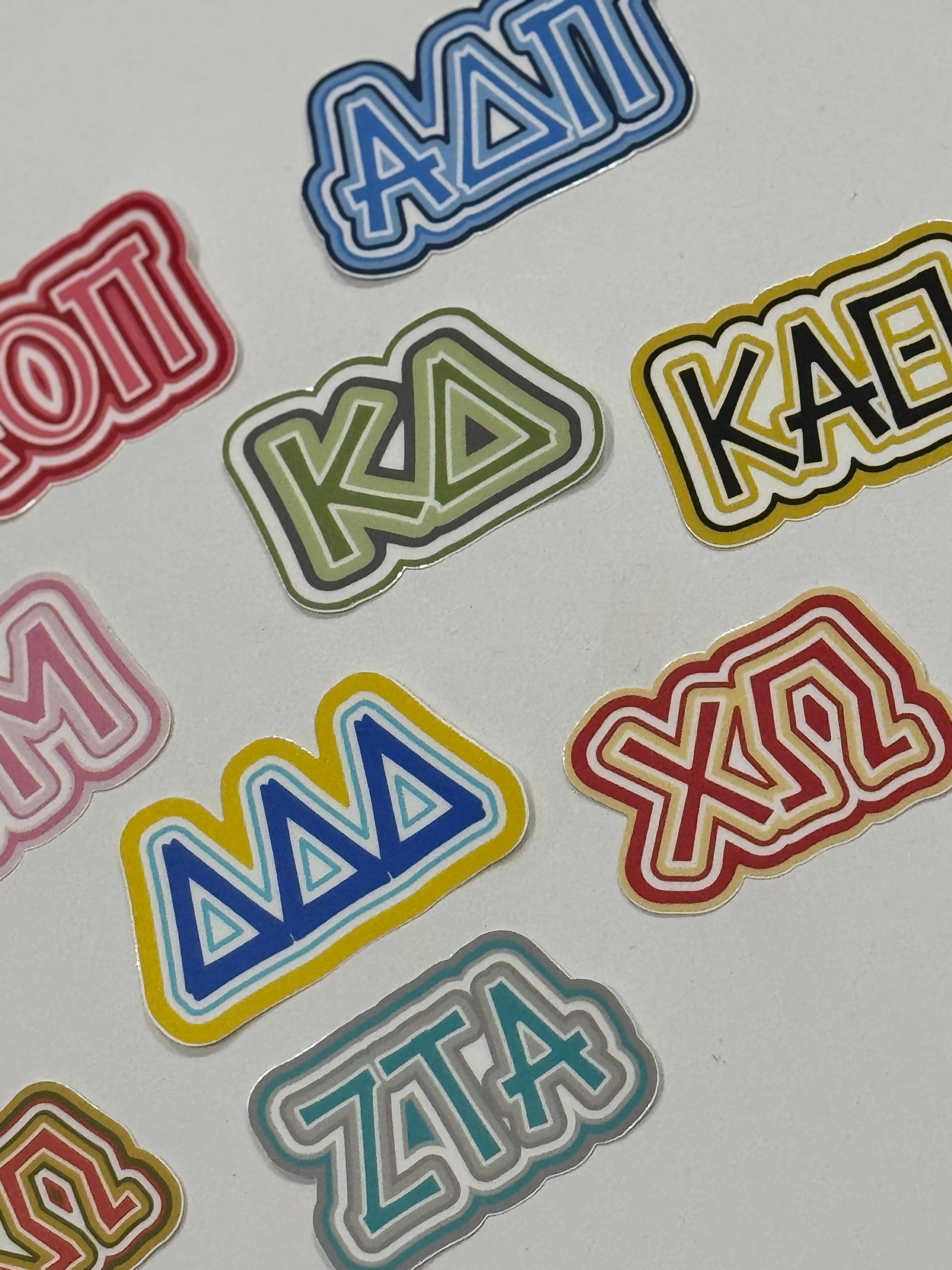 Buttongirl99 - Wholesale Phone & Laptop Stickers - Sorority Greek Letters Colorful Vinyl Decal 1