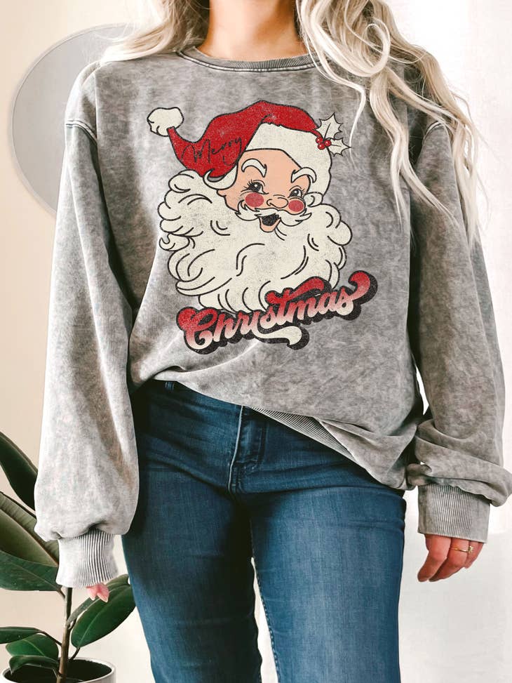 Wholesale MERRY CHRISTMAS RED MINERAL GRAPHIC TERRY SWEATSHIRT for your ...